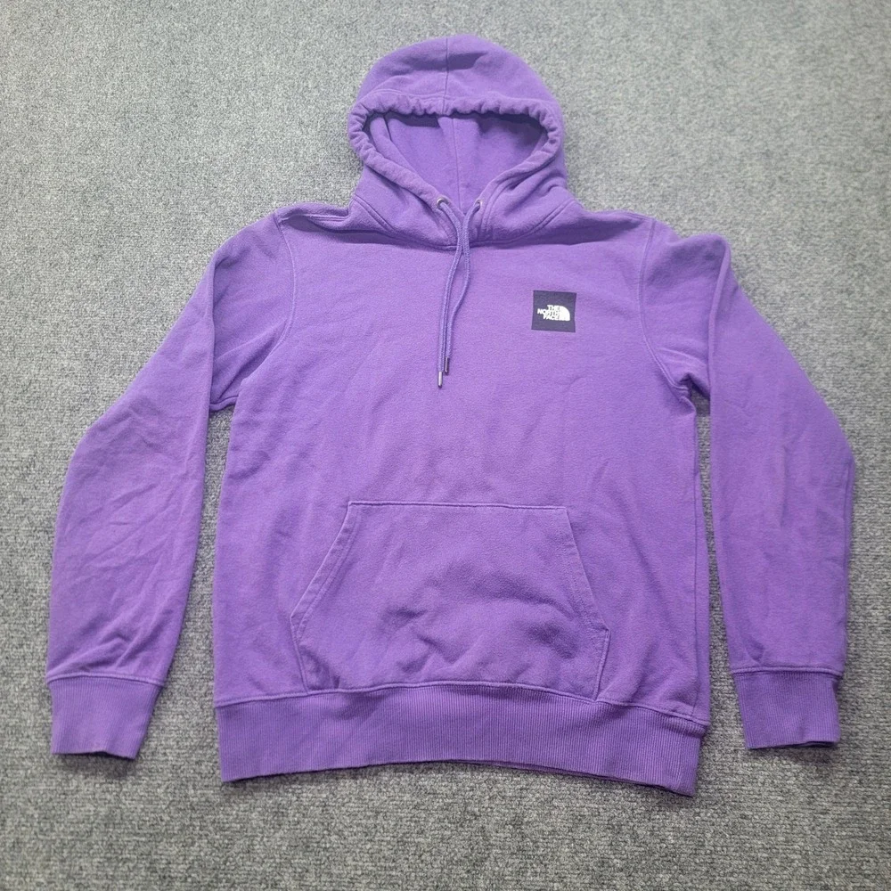 The North Face Mens Purple Box Logo Pullover Hoodie Sweatshirt Small NF0A3FRE